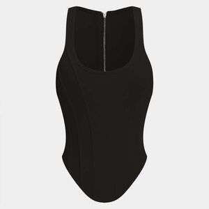 NWT | Micas | Zipper Tie-Up Corset Waist Tank Top | Size XL